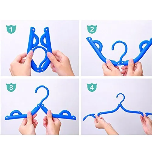 10 Pcs Travel Hangers - Portable Folding Clothes Hangers Travel Accessories Foldable Clothes Drying Rack for Travel (Colorful)