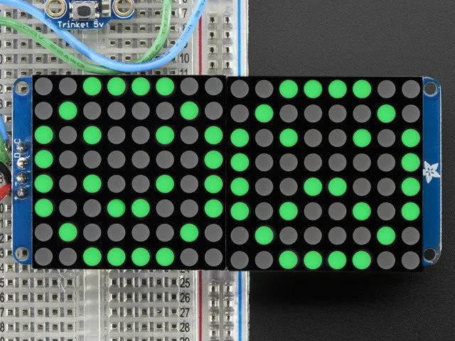 16x8 1.2" LED Matrix   Backpack - Ultra Bright Round Green LEDs