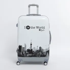 20 Inch Pc Trolley Luggage On Universal Wheels,The World Plane Printed Hardcase Travel