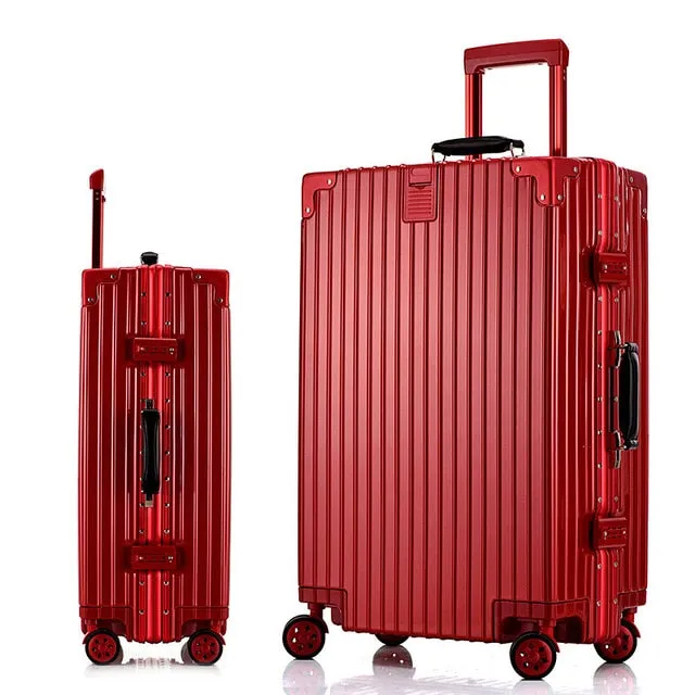 20''24''26''29Women Travel Luggage Aluminum&Pc Suitcase Boarding Case Rolling Luggage Case