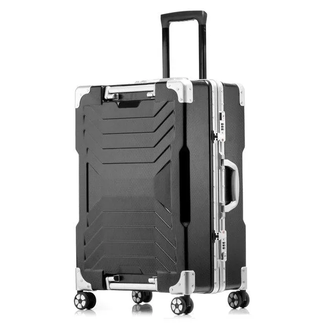 20''24''26''29Women Travel Luggage Aluminum&Pc Suitcase Boarding Case Rolling Luggage Case