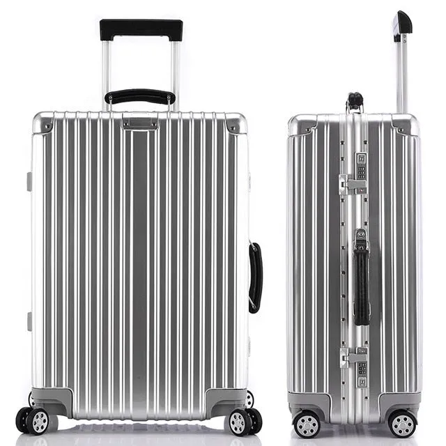 20''24''26''29Women Travel Luggage Aluminum&Pc Suitcase Boarding Case Rolling Luggage Case