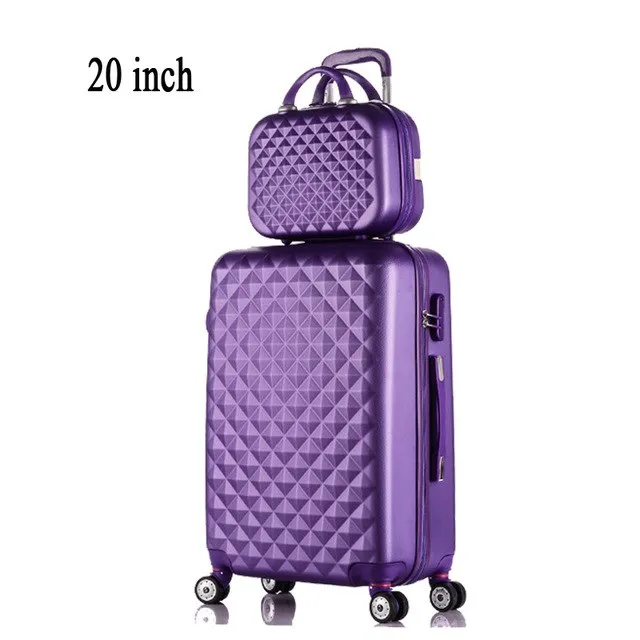 20" 12"Hot Sales Diamond Lines Trolley Suitcase Set/Travell Case Luggage/Pull Rod Trunk Rolling