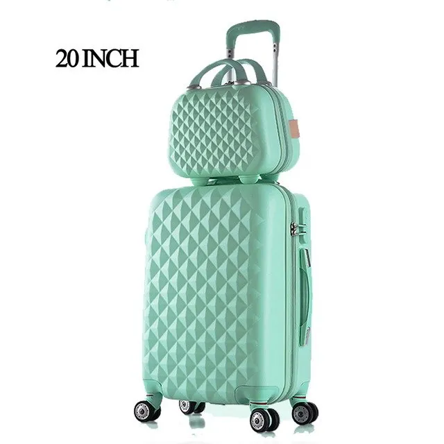 20" 12"Hot Sales Diamond Lines Trolley Suitcase Set/Travell Case Luggage/Pull Rod Trunk Rolling