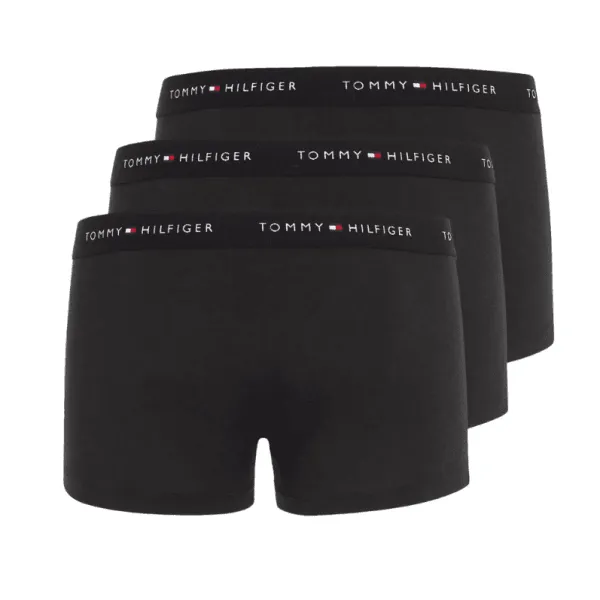 3 PACK PRINT TRUNKS Mens Cotton Trunks Black