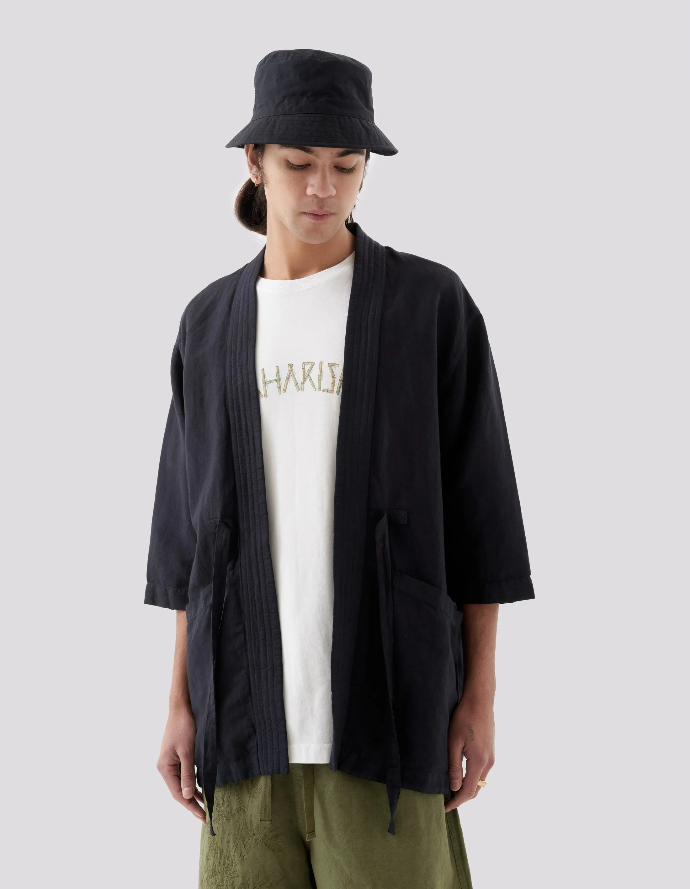 5088 Hemp Summer Kimono Black