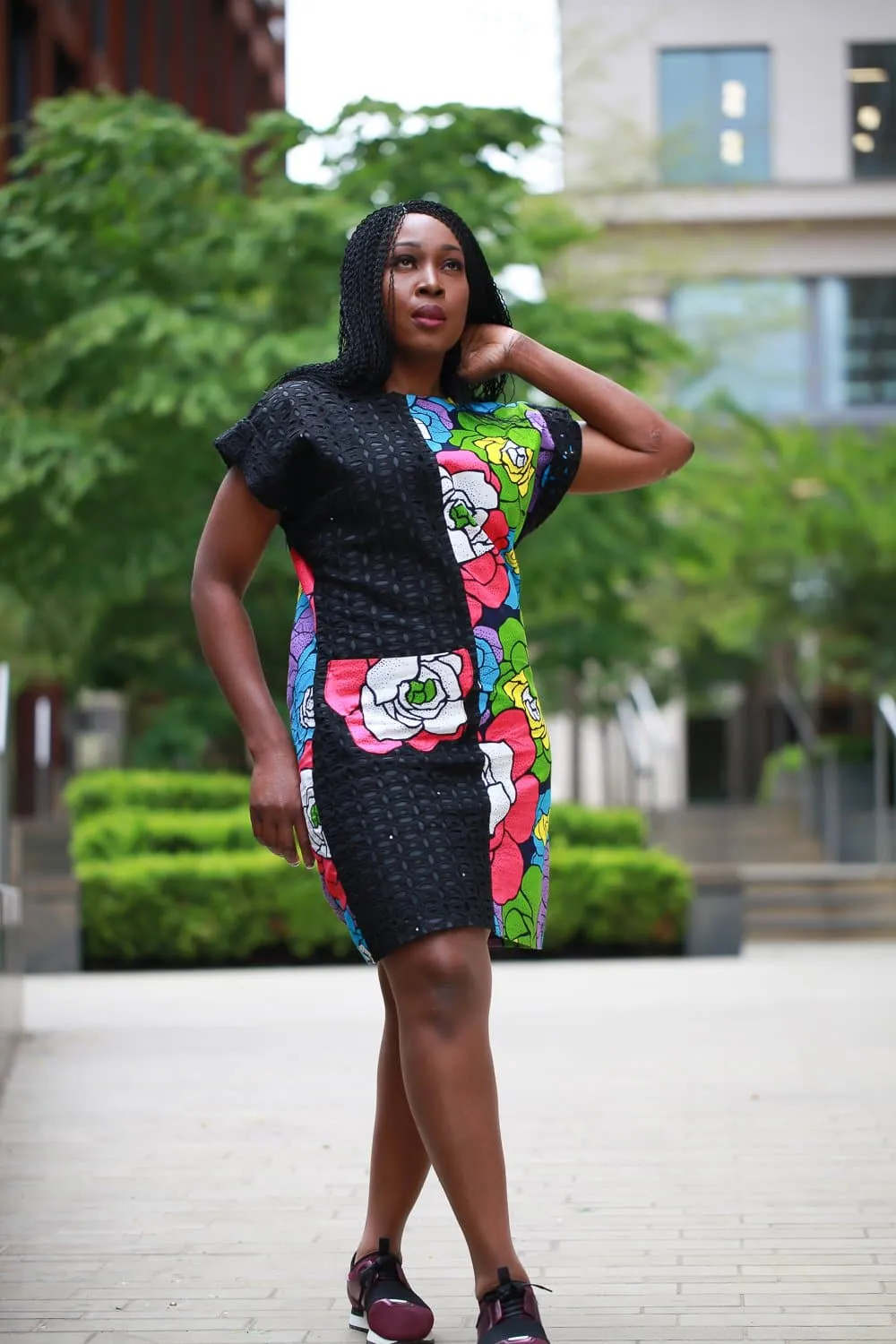 African Print Summer Lace Dress