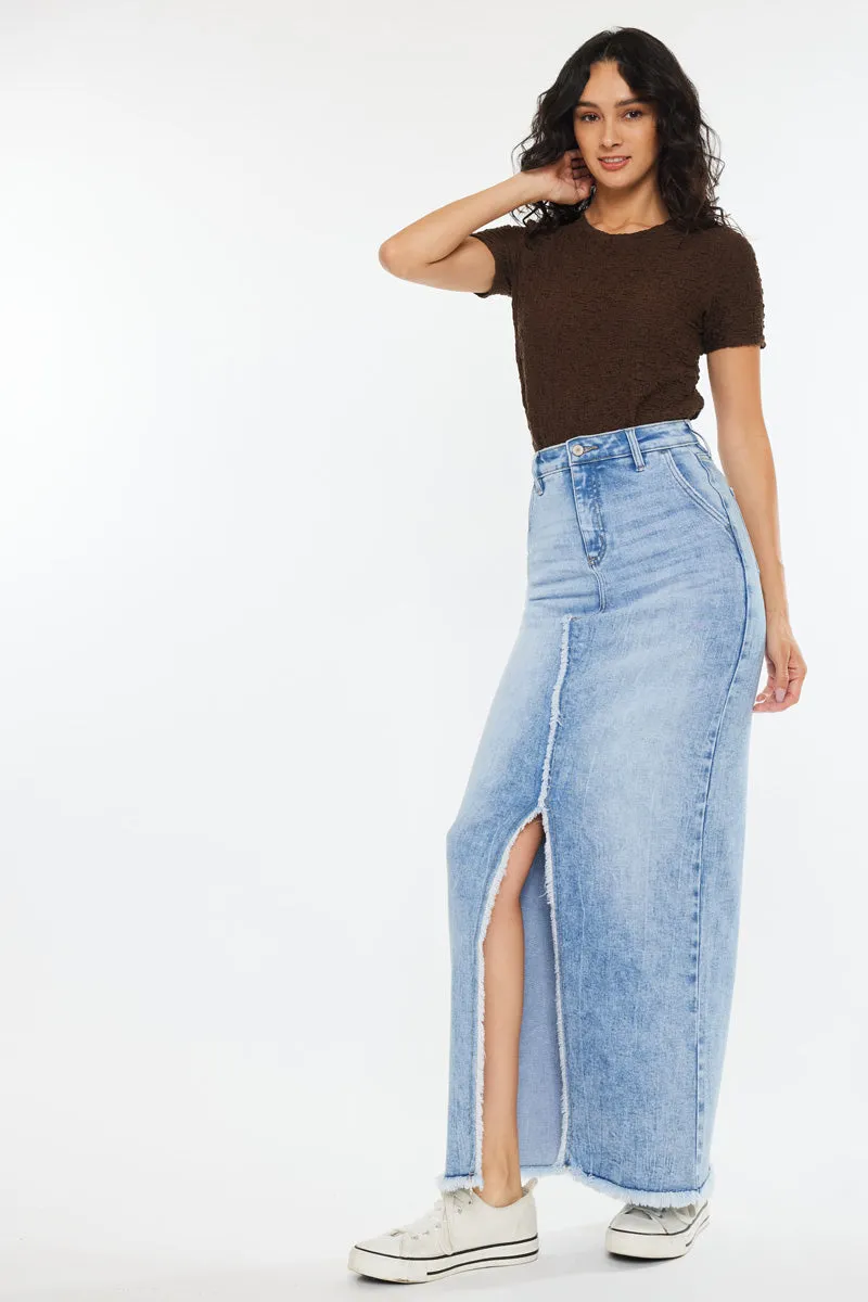 Anette High Rise Maxi Denim Skirt