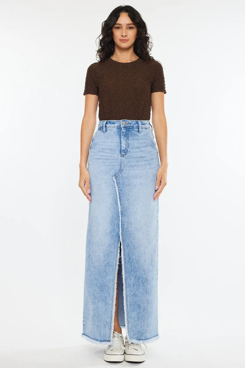 Anette High Rise Maxi Denim Skirt