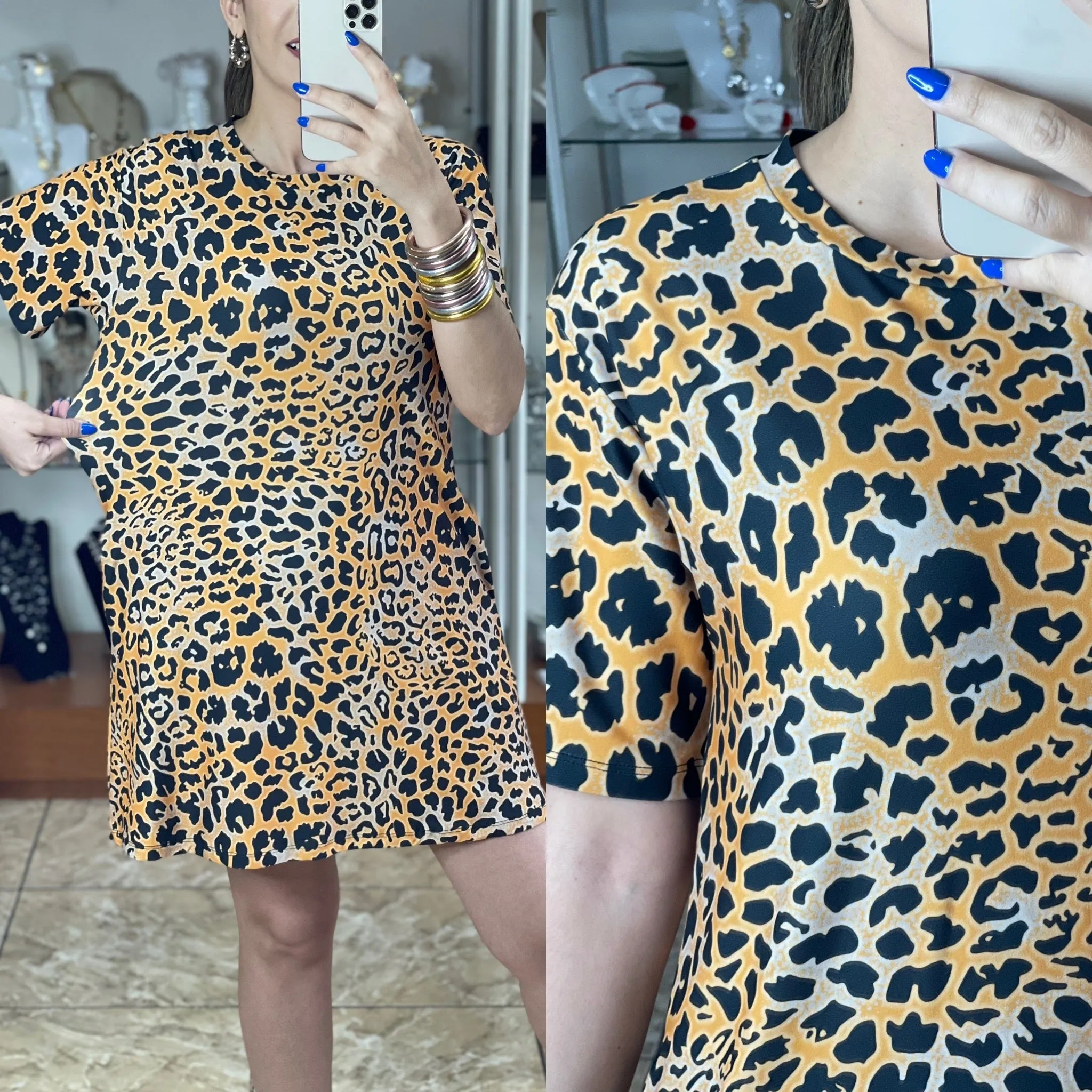 Animal Print T-Shirt Dress