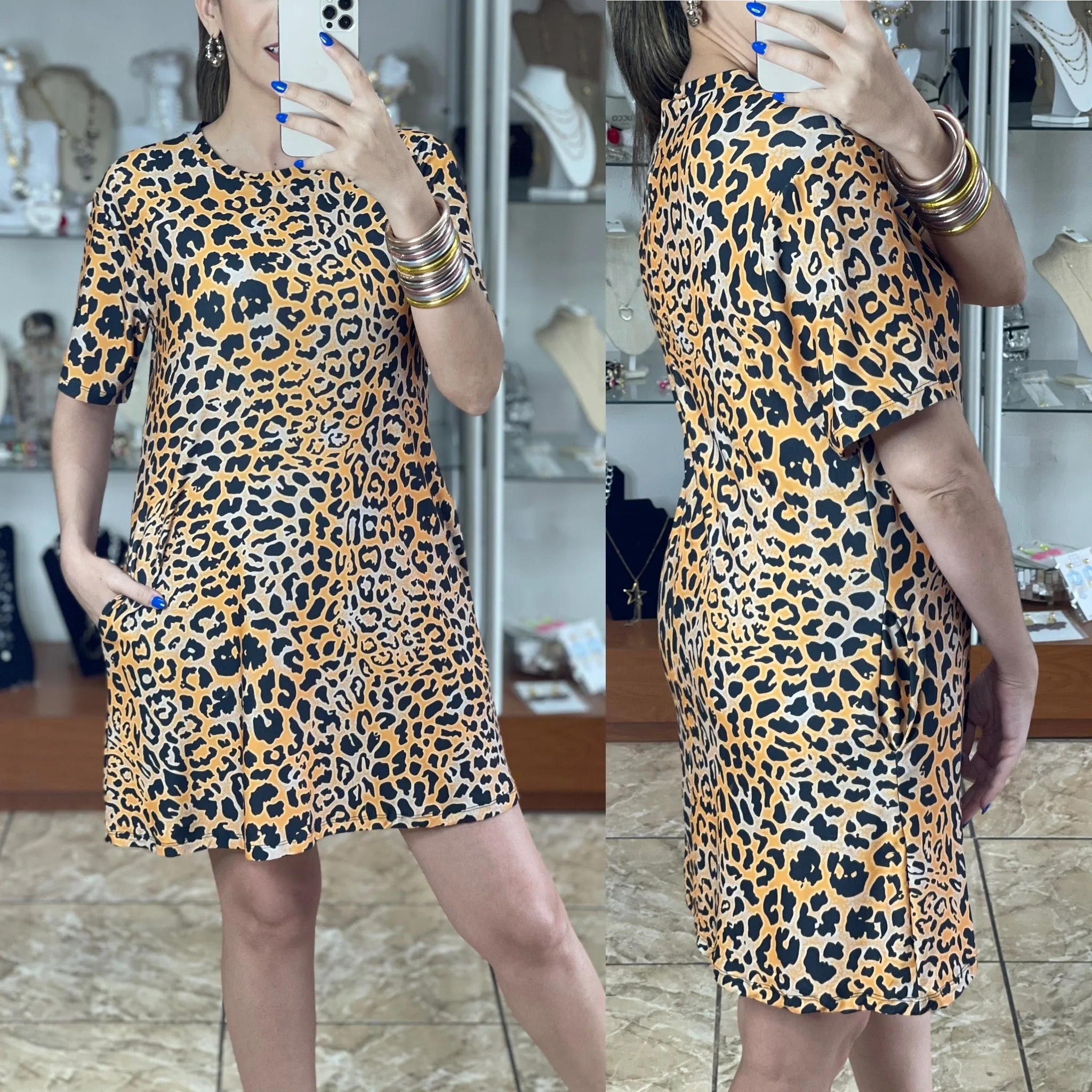 Animal Print T-Shirt Dress