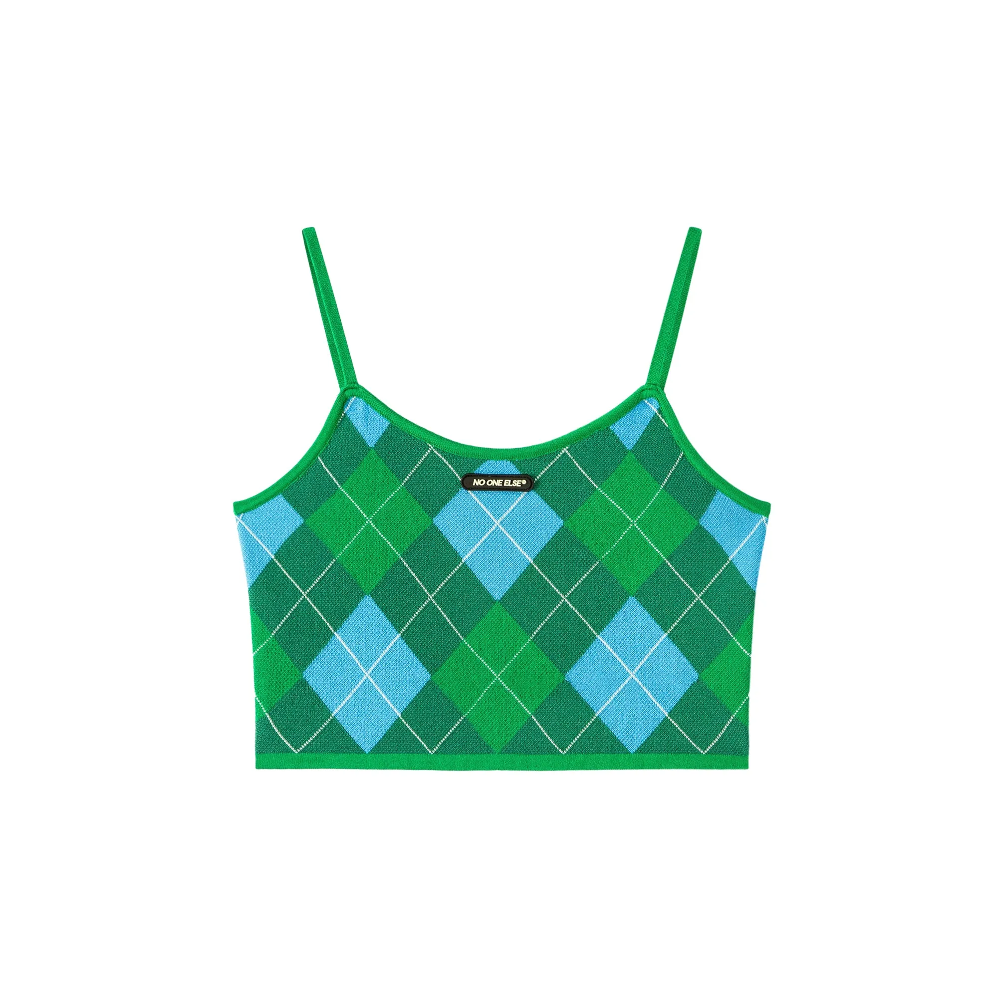 Argyle Knitwear Cami Crop Top