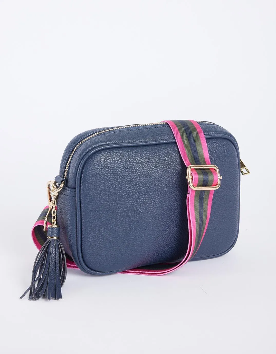 Bag Strap - Khaki/Hot Pink Stripe