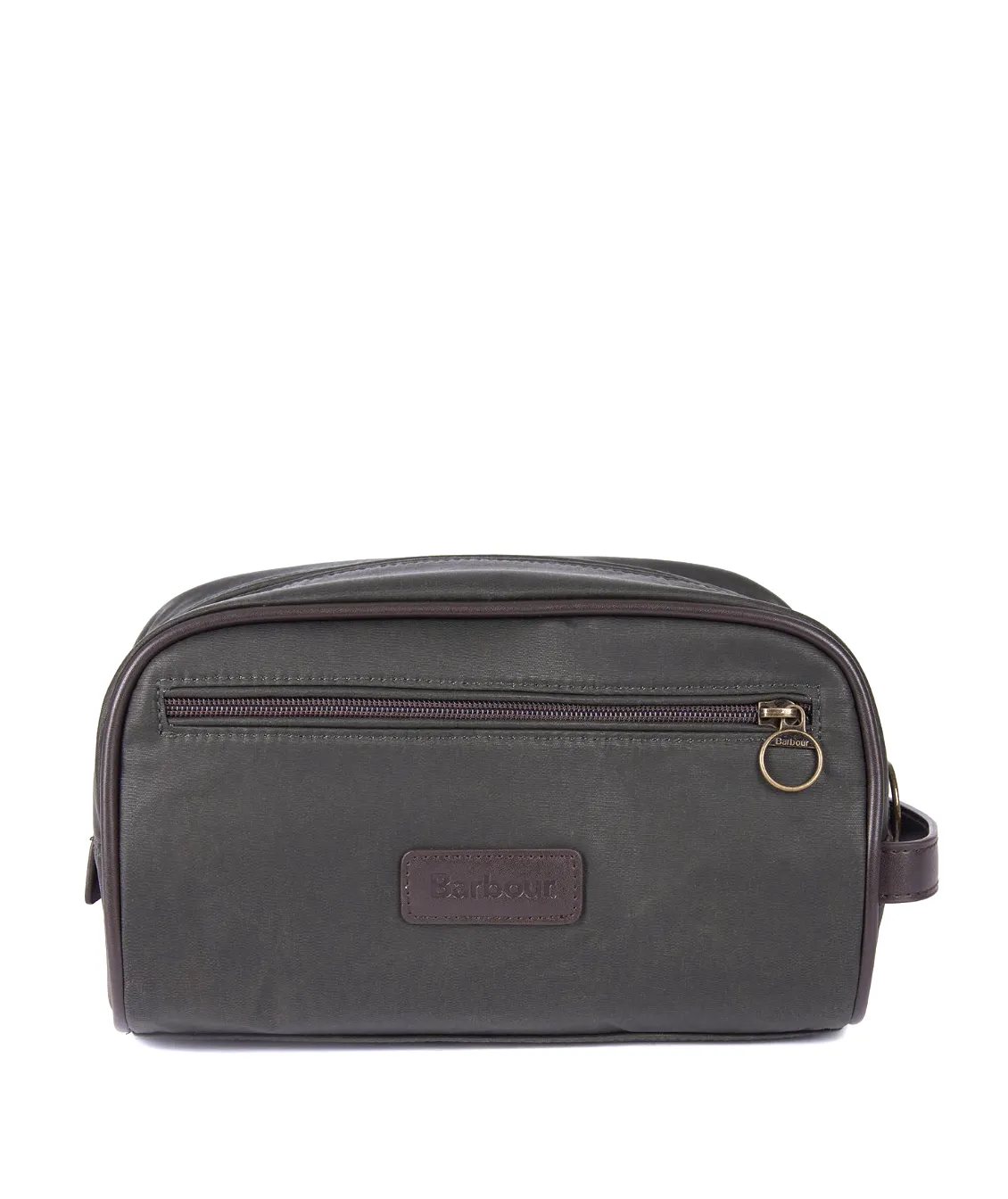 Barbour Wax Washbag Olive/Brown