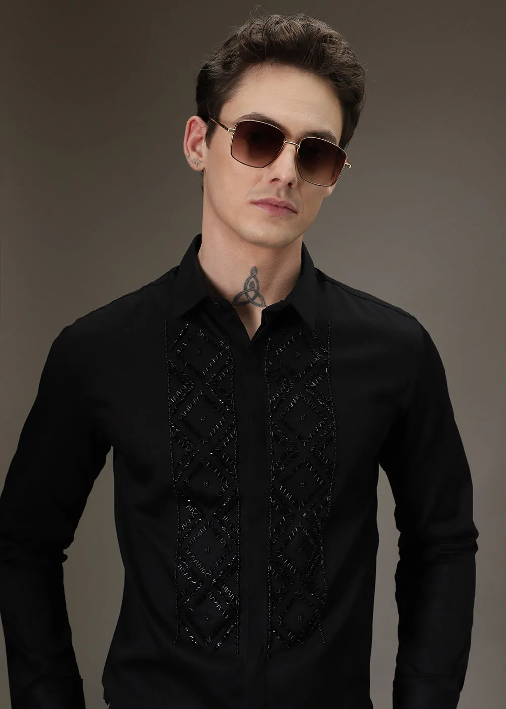 BeadazzleClub Black Designer Shirt