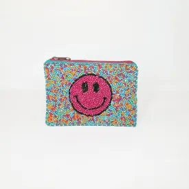 Beaded Smiley Coin Pouch