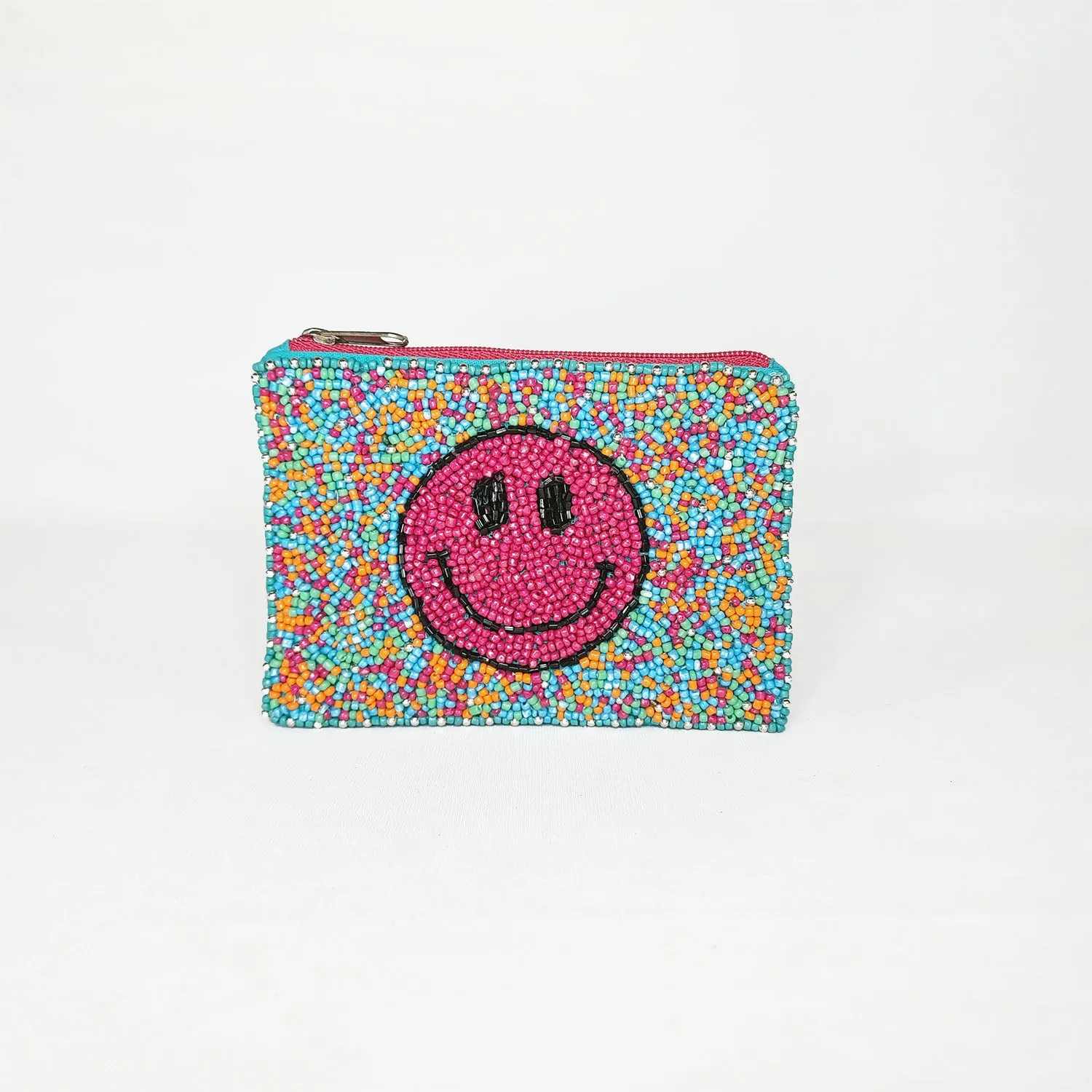 Beaded Smiley Coin Pouch