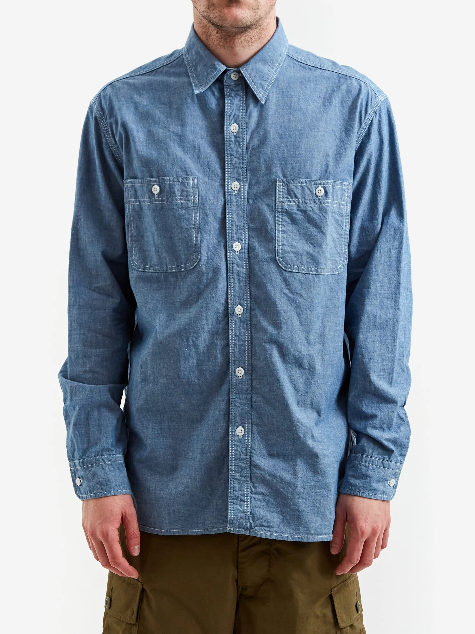 Beams Plus Work Chambray Shirt - Sax 70