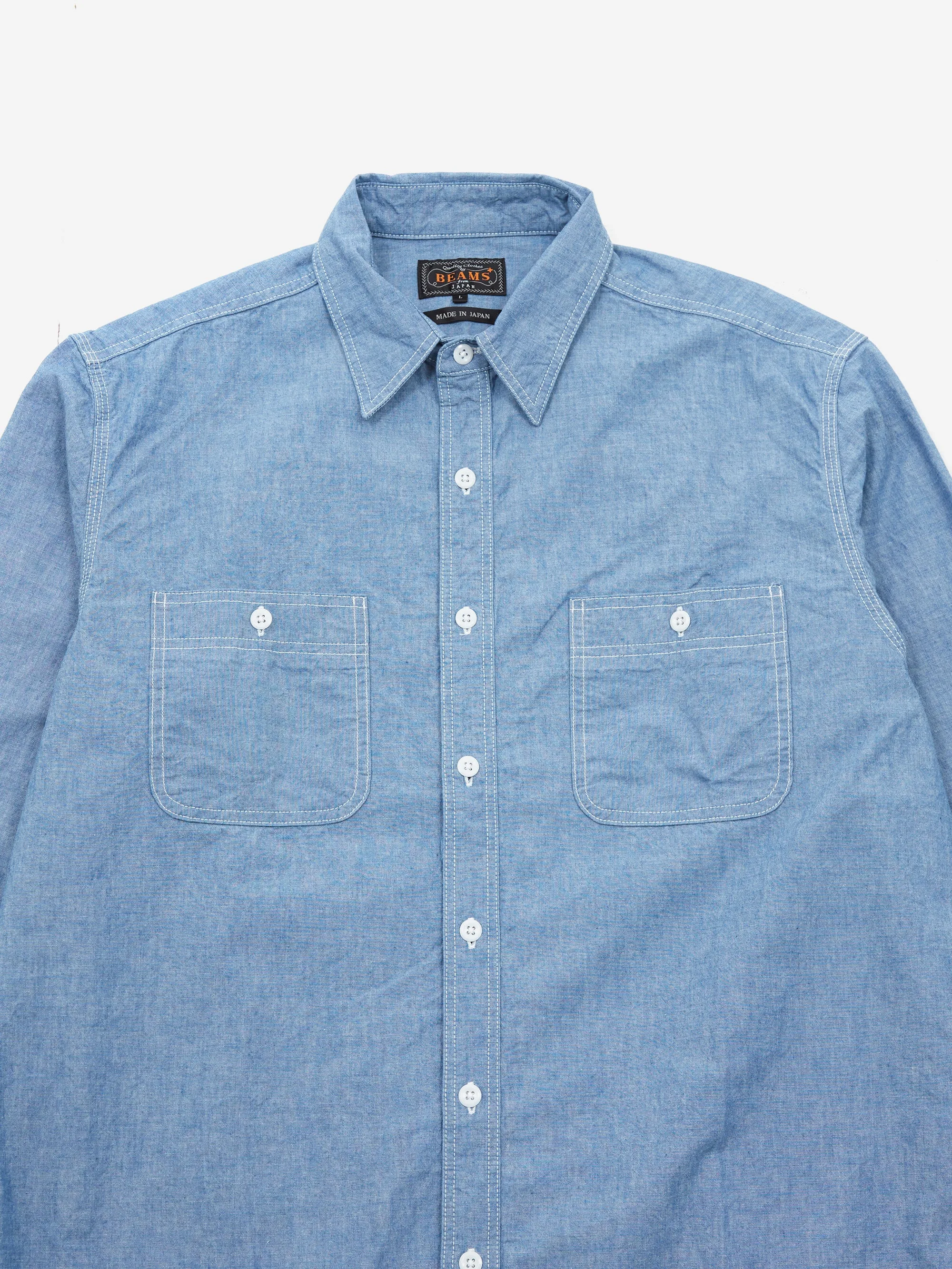 Beams Plus Work Chambray Shirt - Sax 70