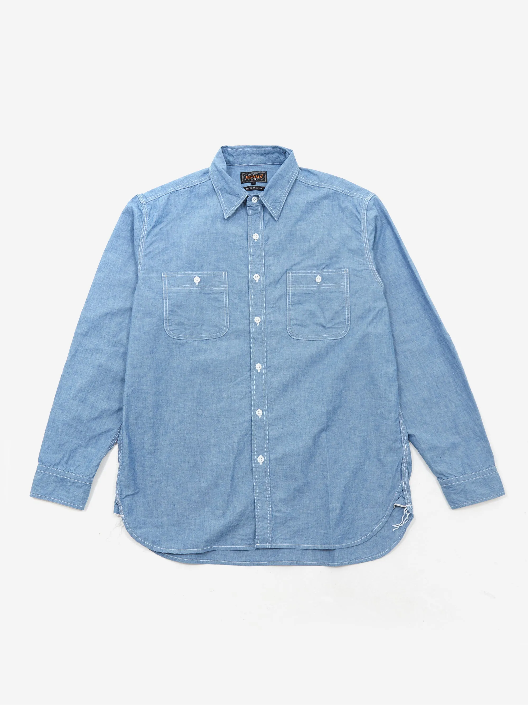 Beams Plus Work Chambray Shirt - Sax 70