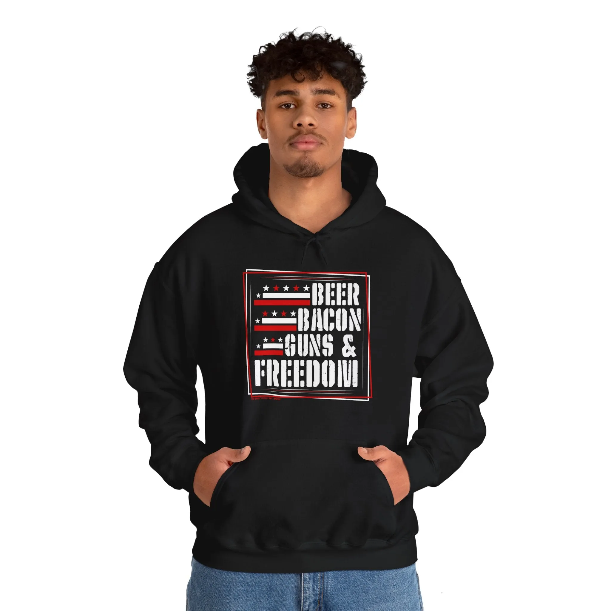 Beer Bacon Guns and Freedom Hooded Sweatshirt