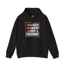 Beer Bacon Guns and Freedom Hooded Sweatshirt