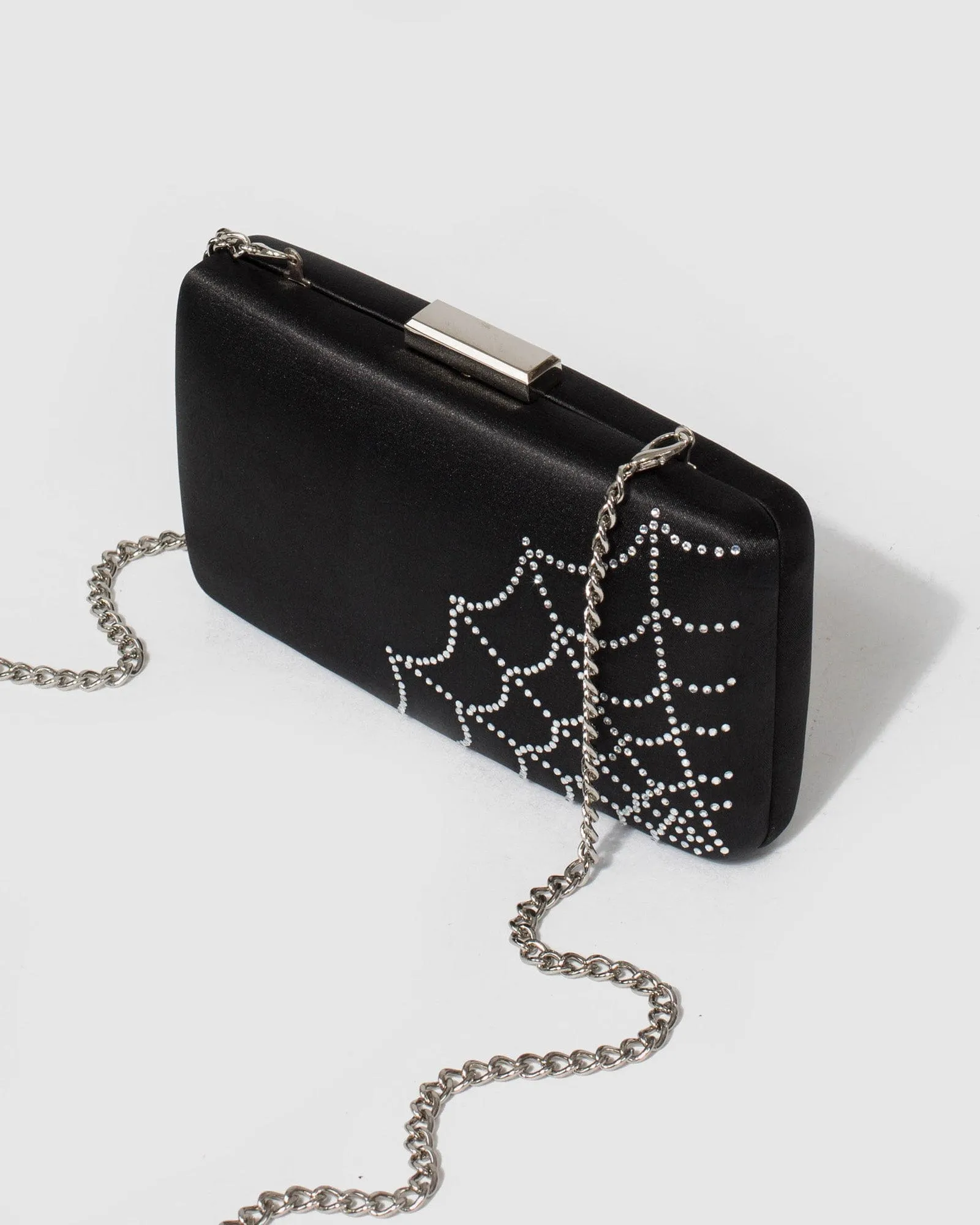 Black Bellatrix Web Hardcase Clutch Bag