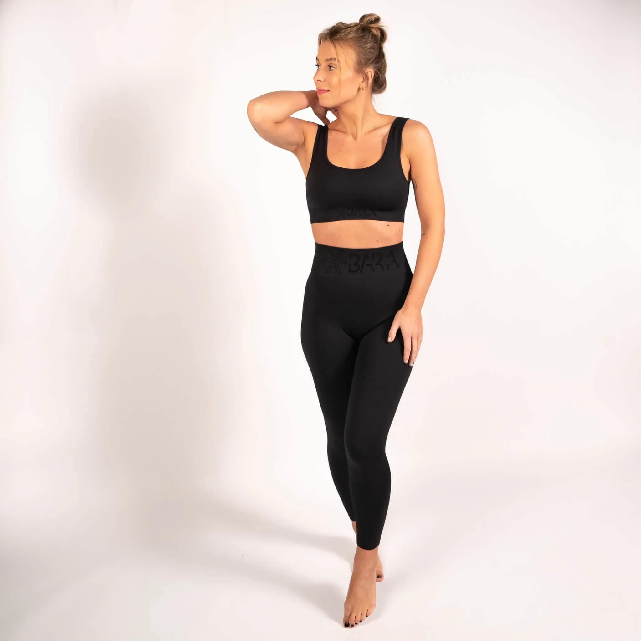 Black Ribbed Seamless Bra