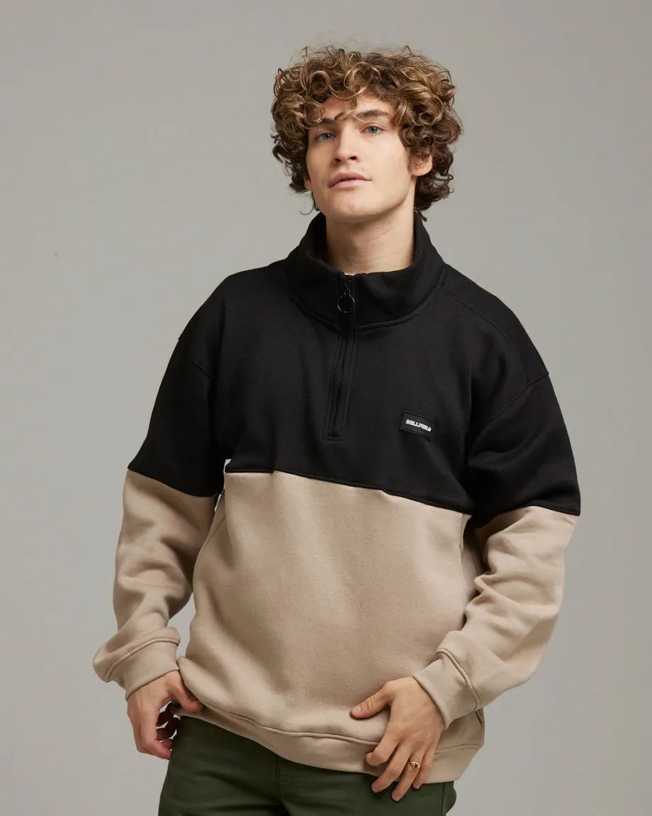 BLYTON MEN'S 1/4 ZIP CUT & SEW SWEATSHIRT | STONE