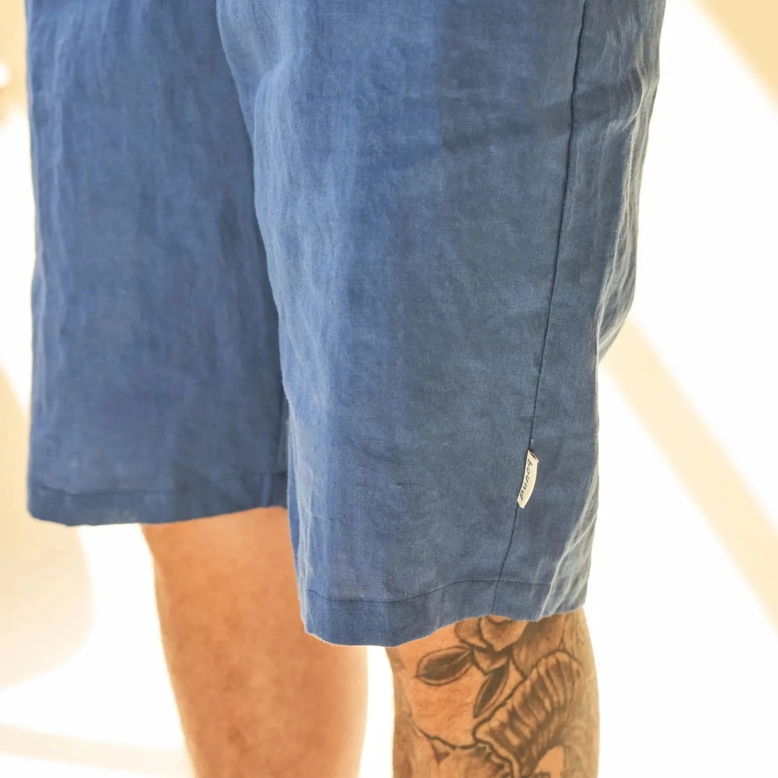 bound 'Tagus' Linen Shorts - Legion Blue