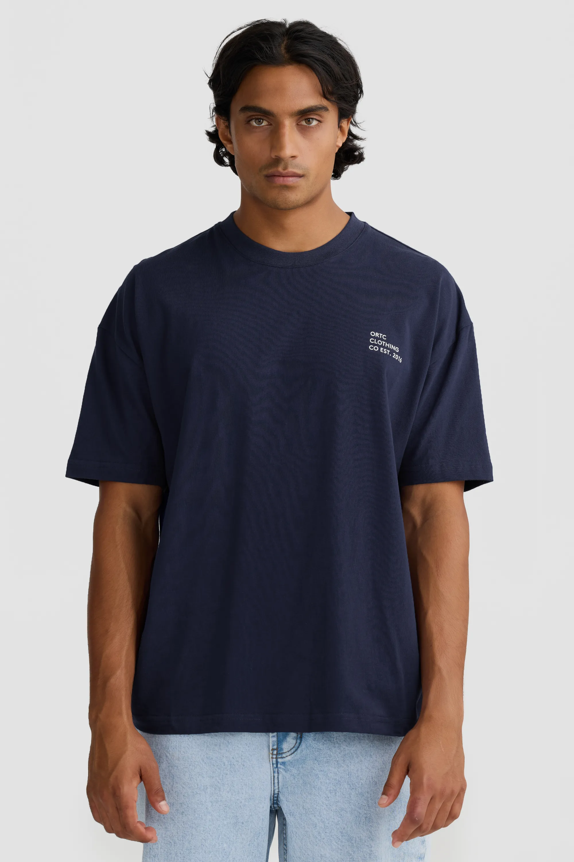 Box Fit Logo T Shirt Navy