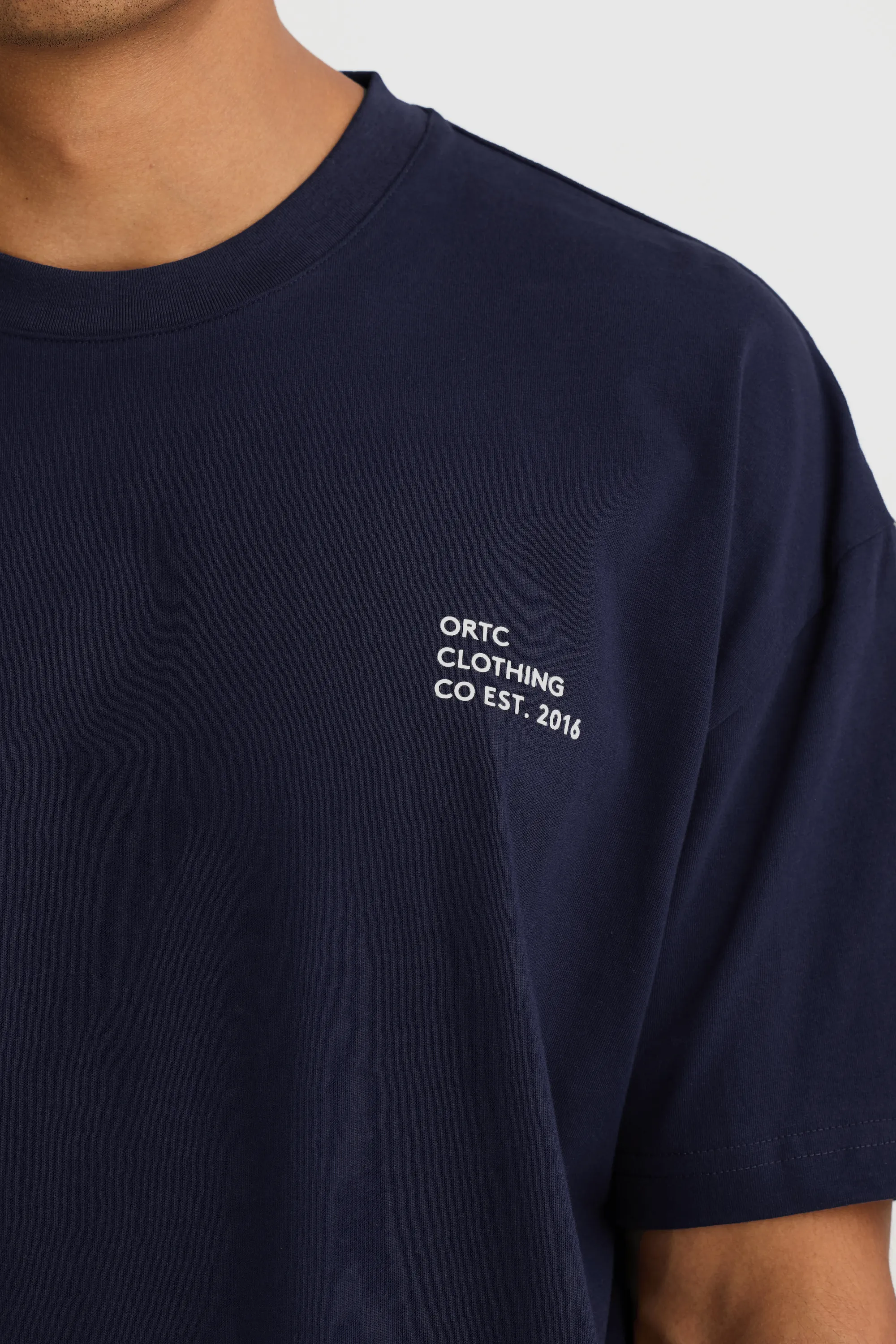 Box Fit Logo T Shirt Navy