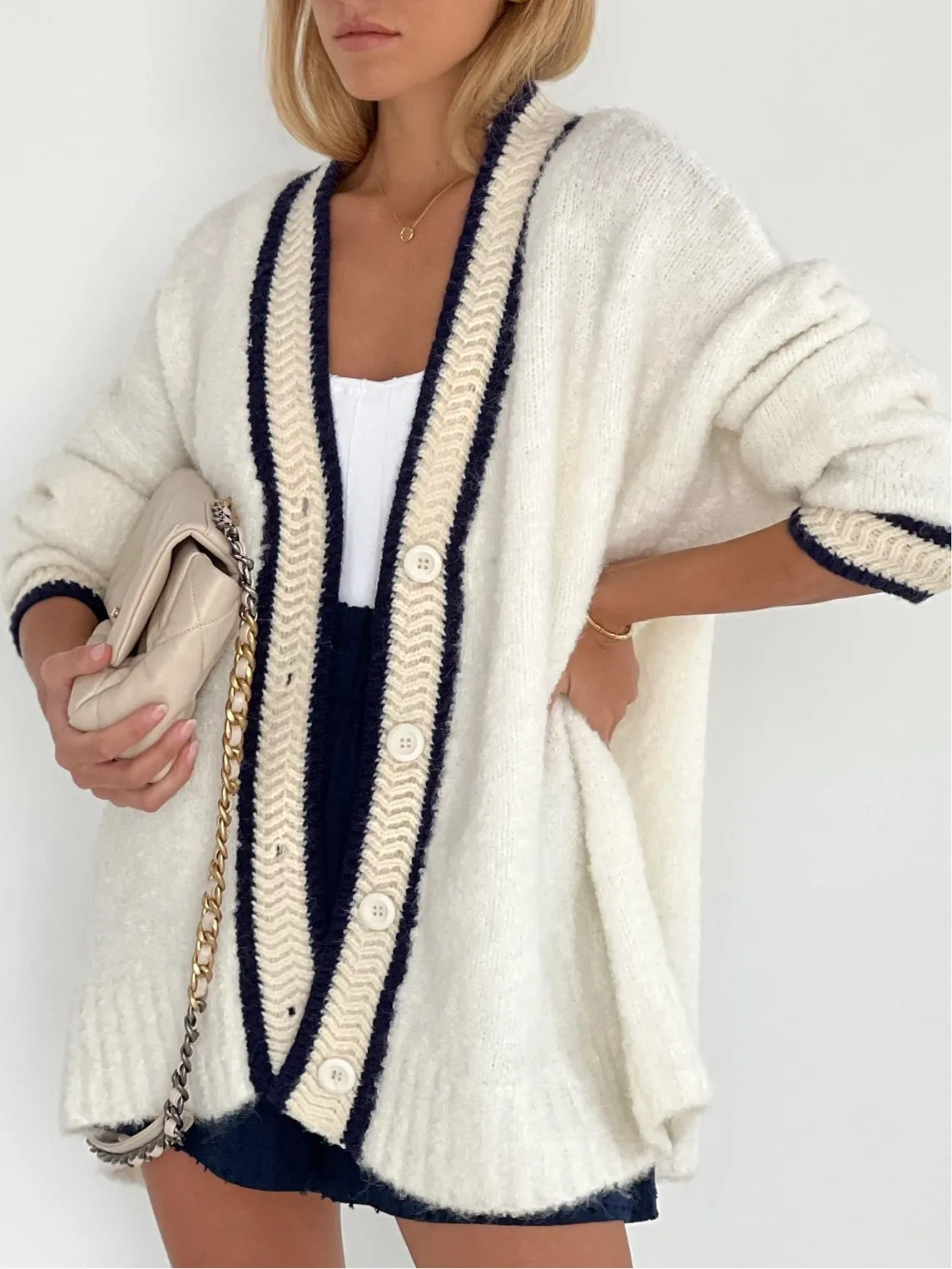 Boyfriend Oversized Cardigan | Cream