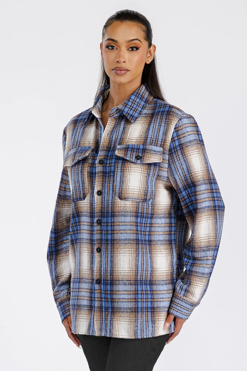 BOYFRIEND OVERSIZED SOFT FLANNEL SHACKET