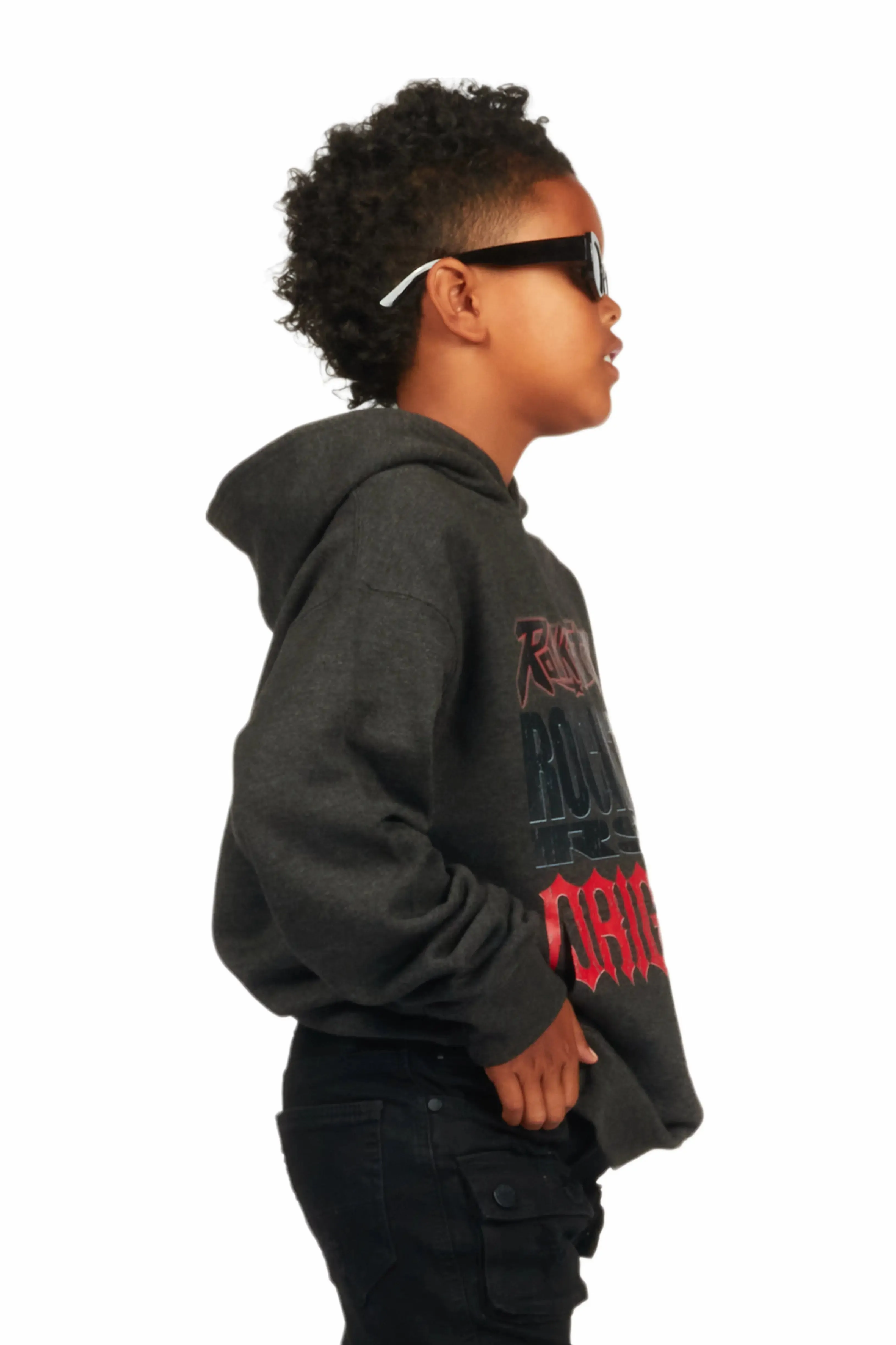 Boys Kaden Charcoal Graphic Hoodie