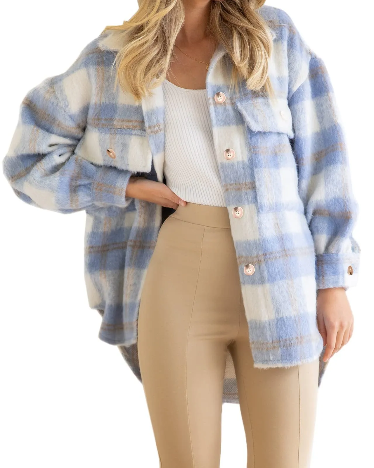 Button Down Long Sleeve Plaid Cardigan Outerwear