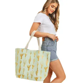 Cactus Foil Beach Bag