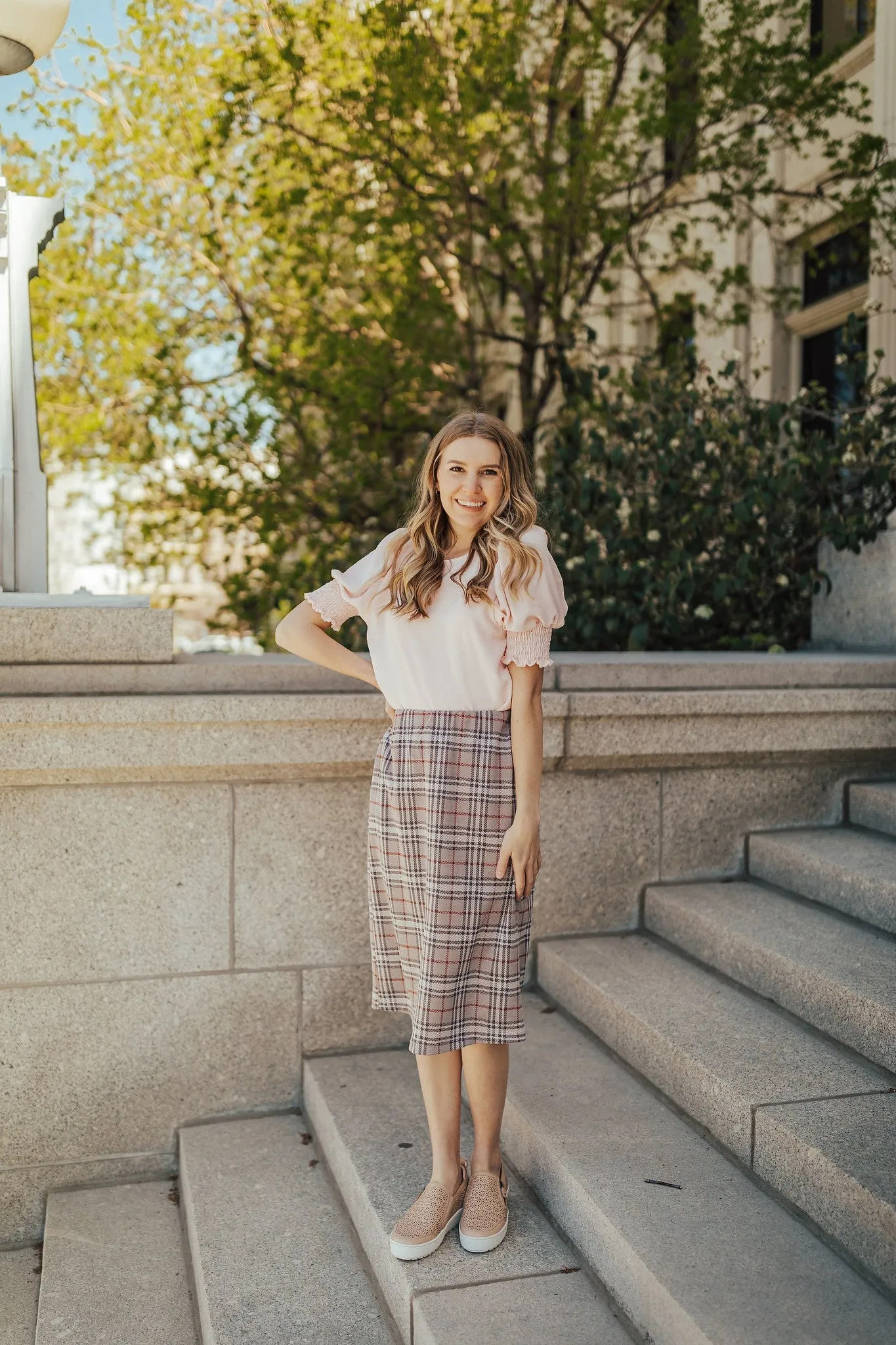 Carrie Skirt Rust Tartan