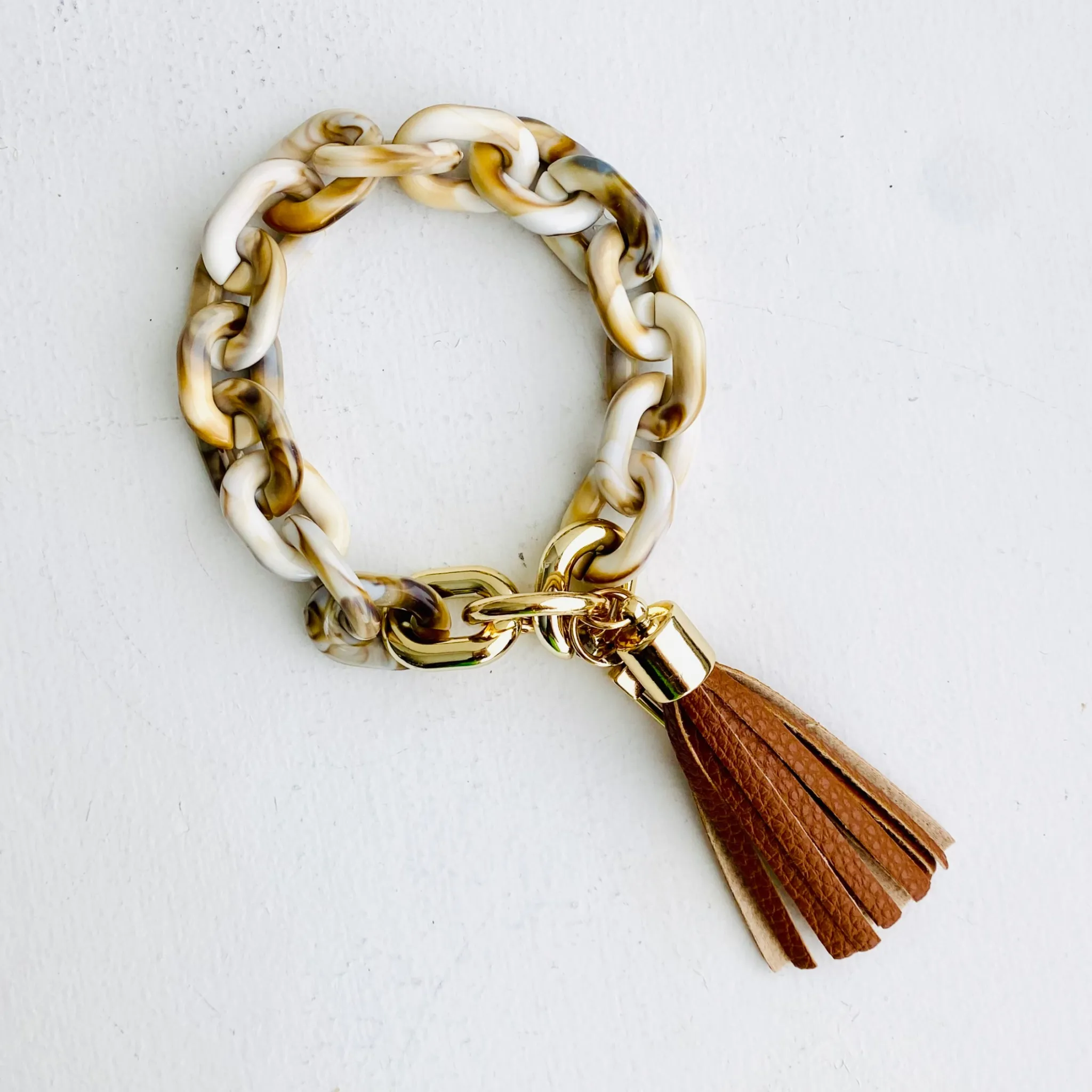 Chain Link Bangle Keychain Peach