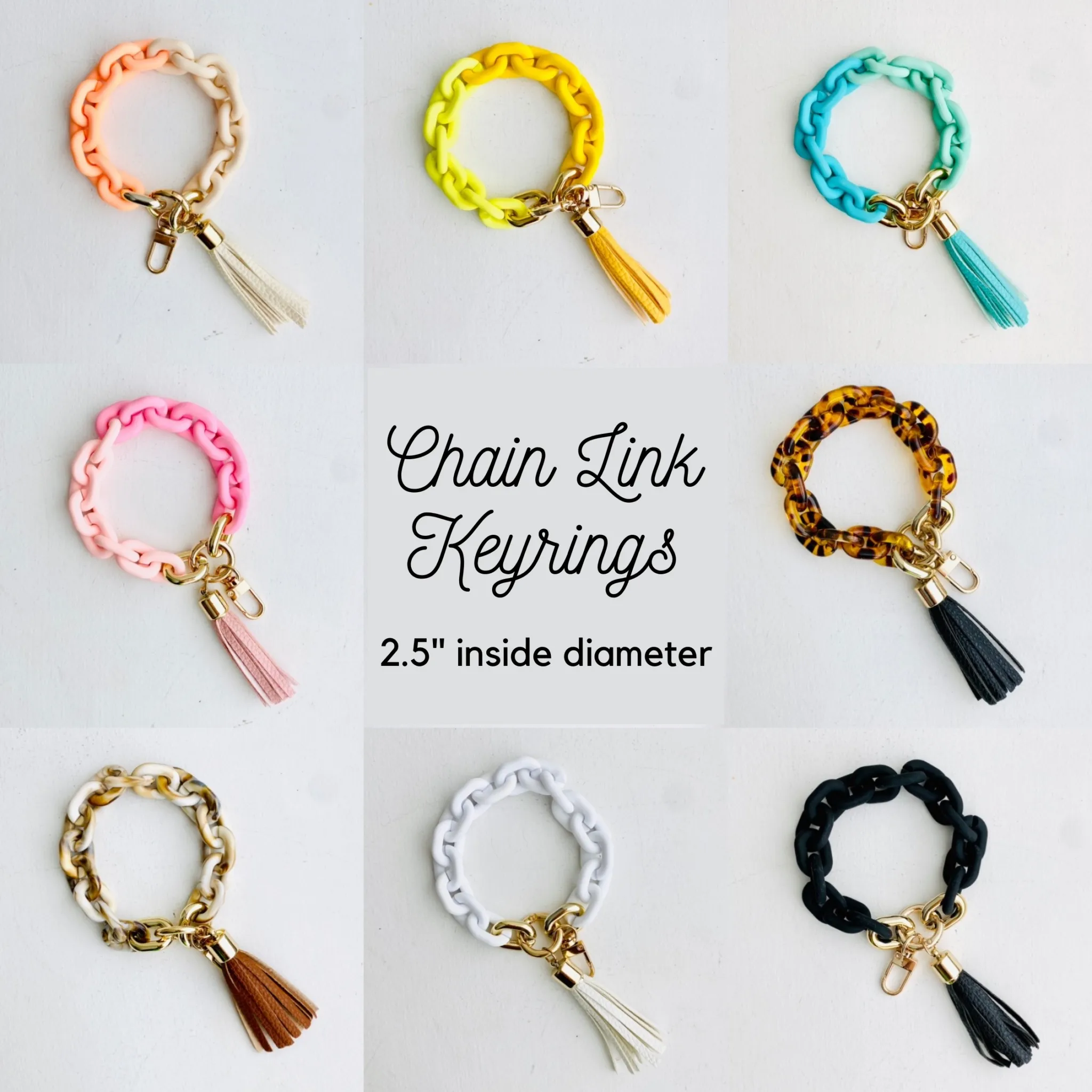 Chain Link Bangle Keychain Peach