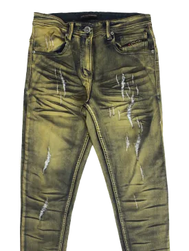 CHAMIKEY Golden Green Jeans