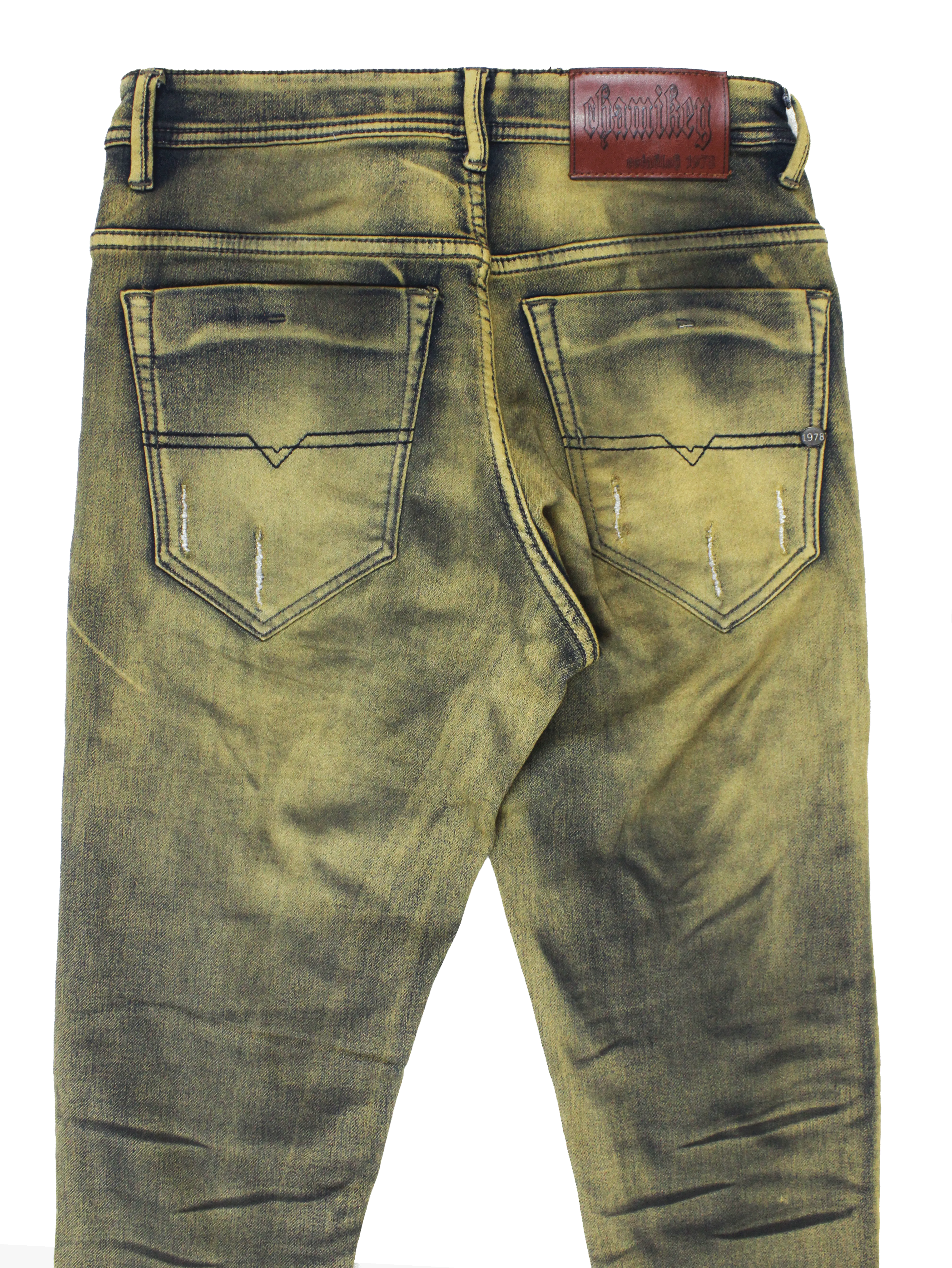 CHAMIKEY Golden Green Jeans