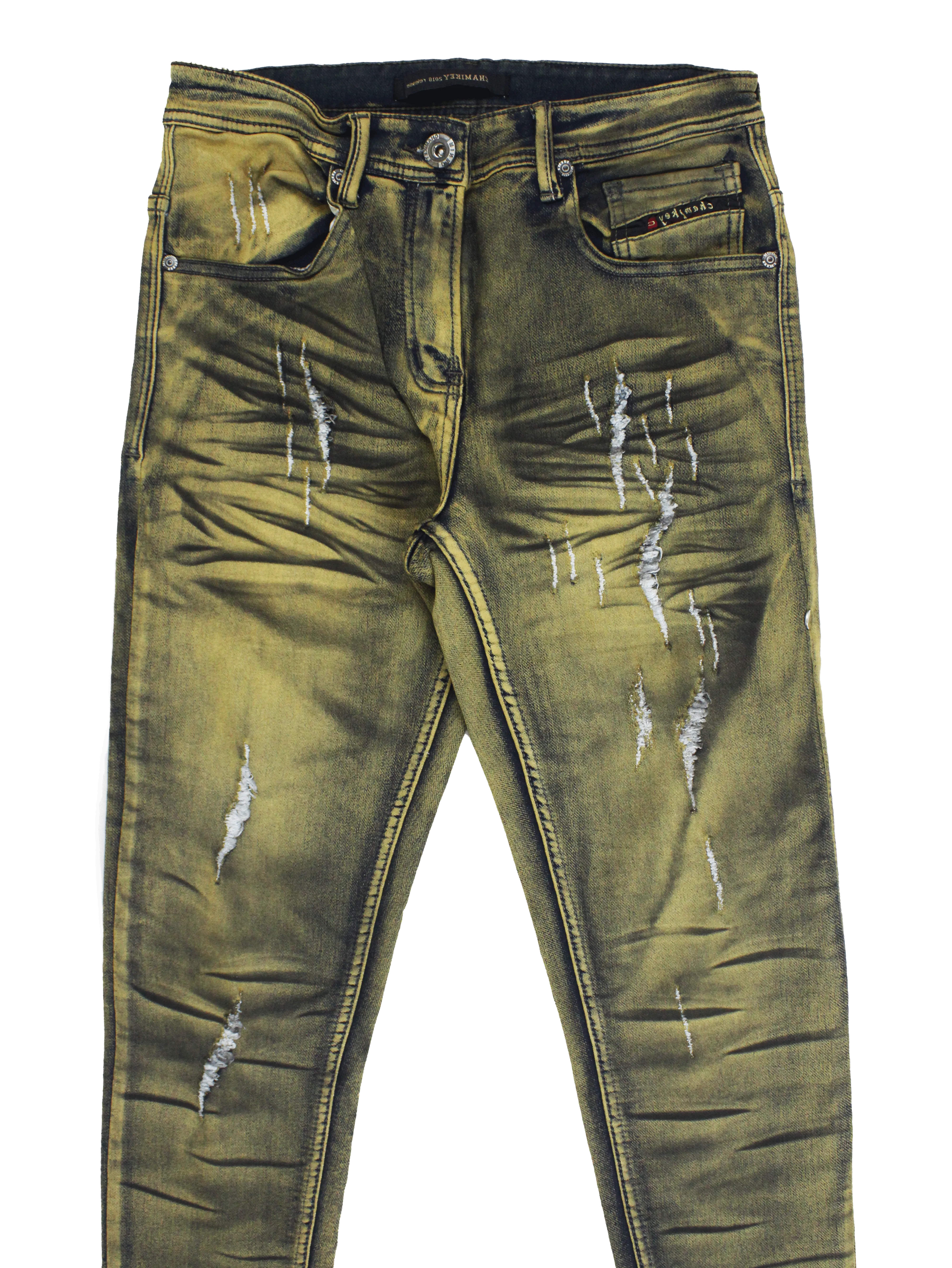 CHAMIKEY Golden Green Jeans