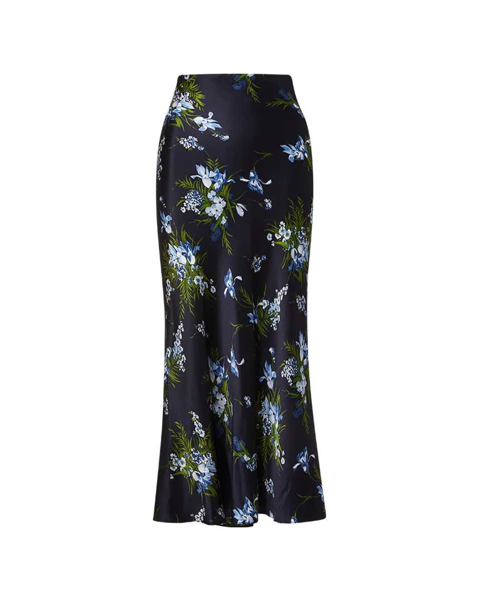 Clover Stretch-Silk Slip Skirt