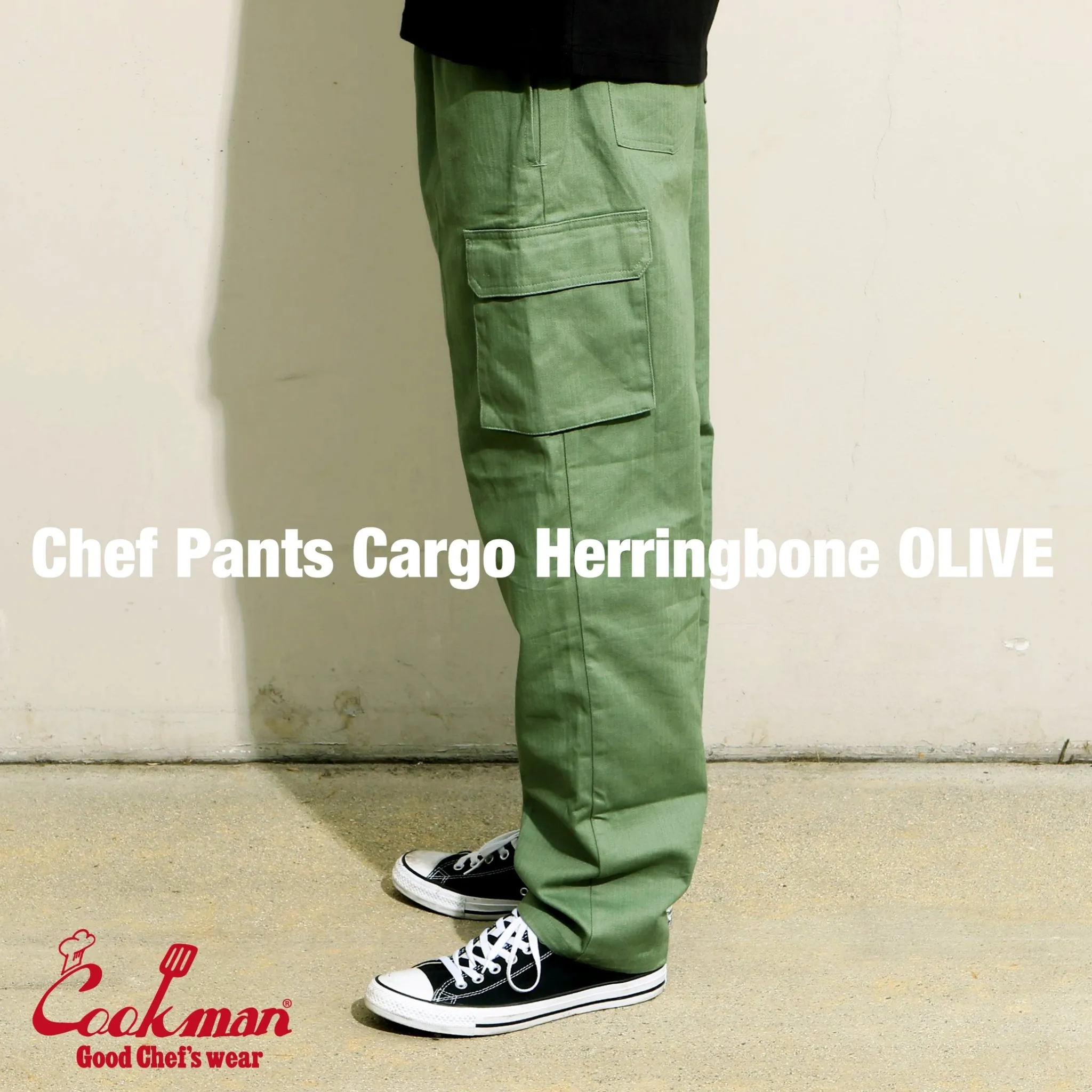 Cookman Chef Pants Cargo - Herringbone : Olive