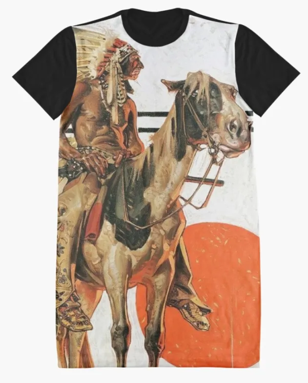 Cowgirl Kim Indian and His Horse Tee Dress - Large Only