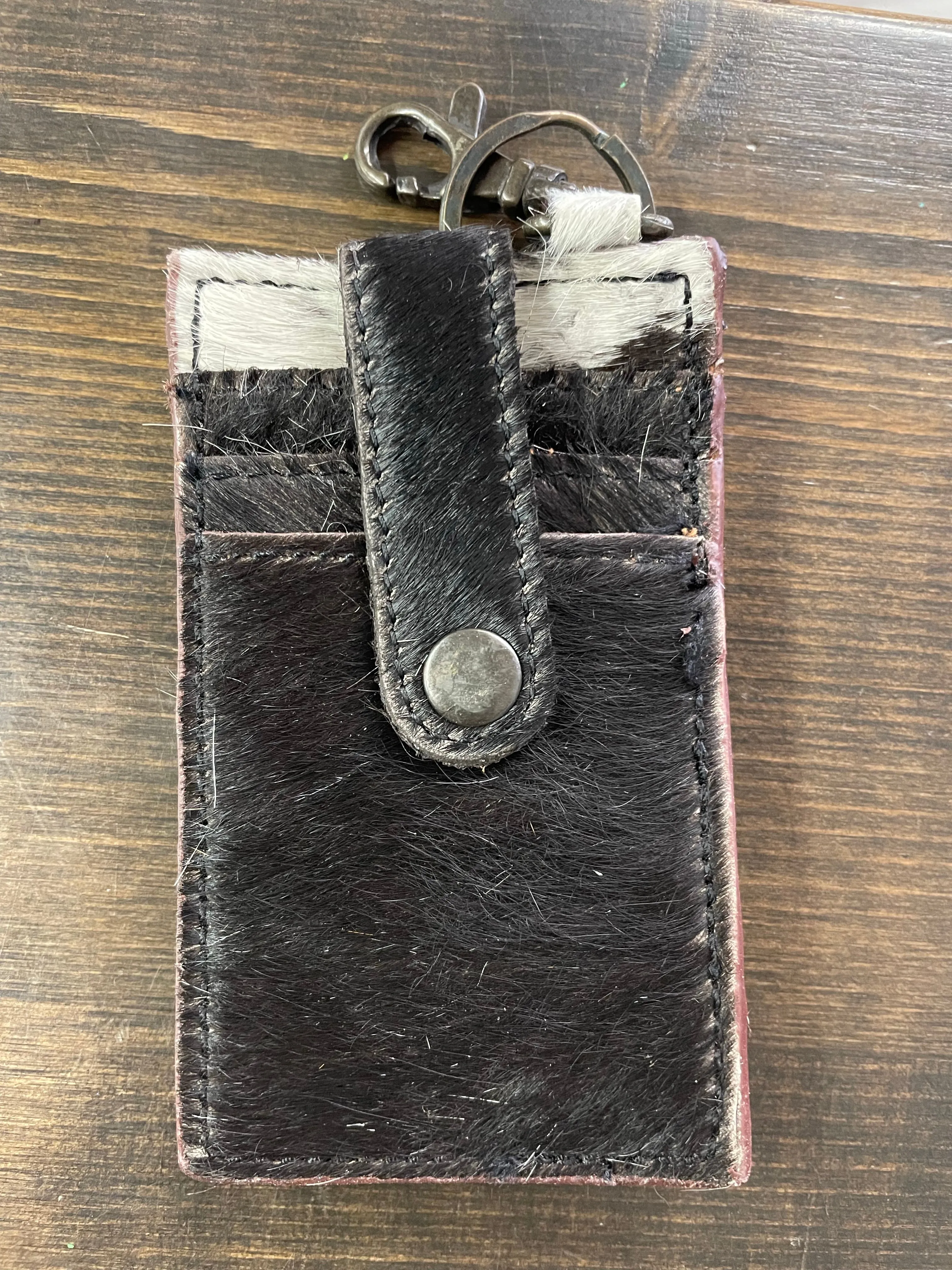 Cowhide Card Keeper Keychain