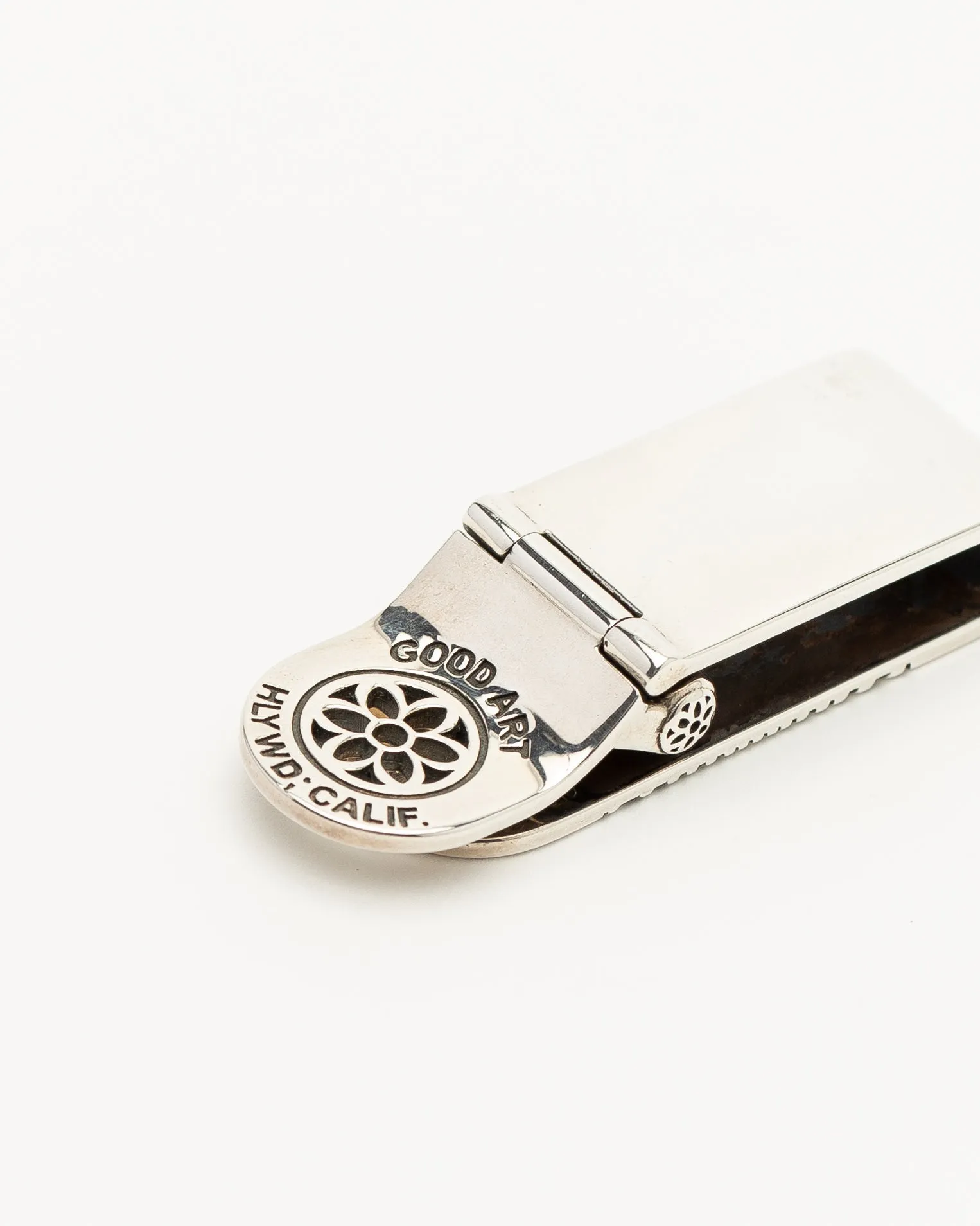 Cream Dream Money Clip, Sunburst Rosette, Sterling