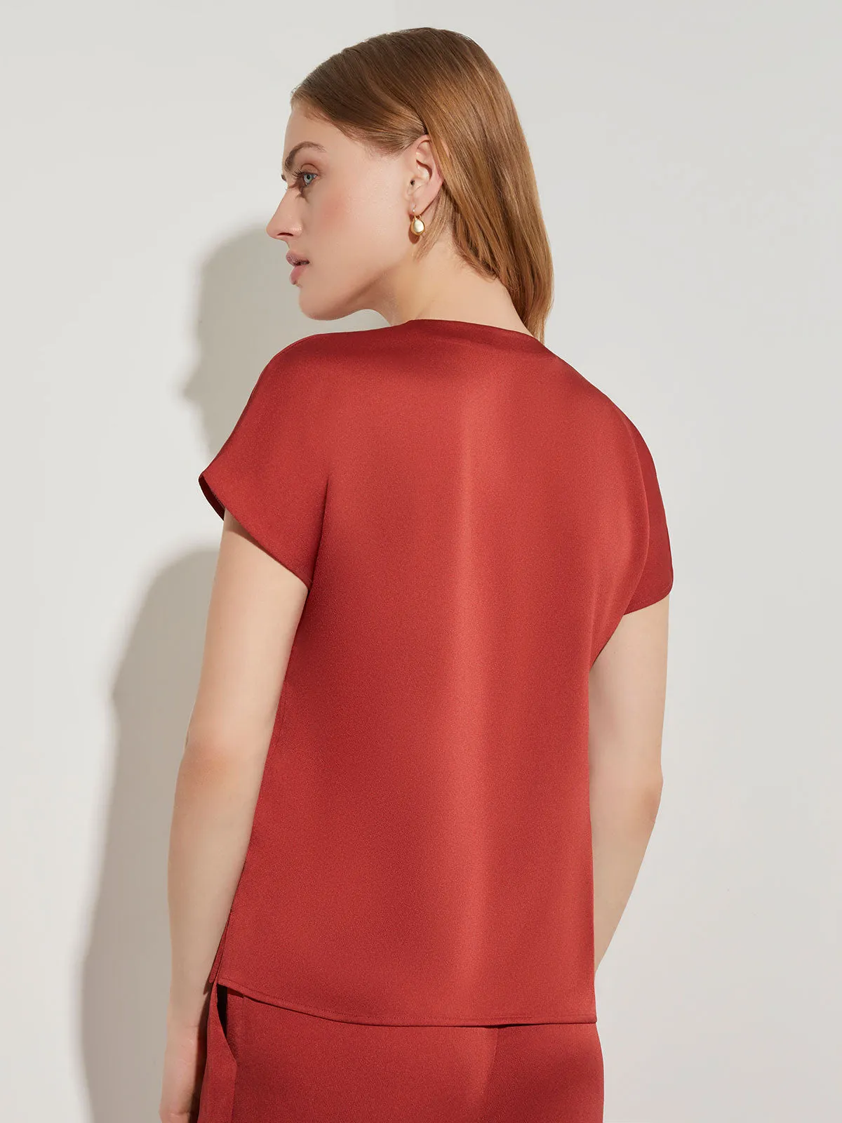 Crepe de Chine Cap Sleeve Blouse