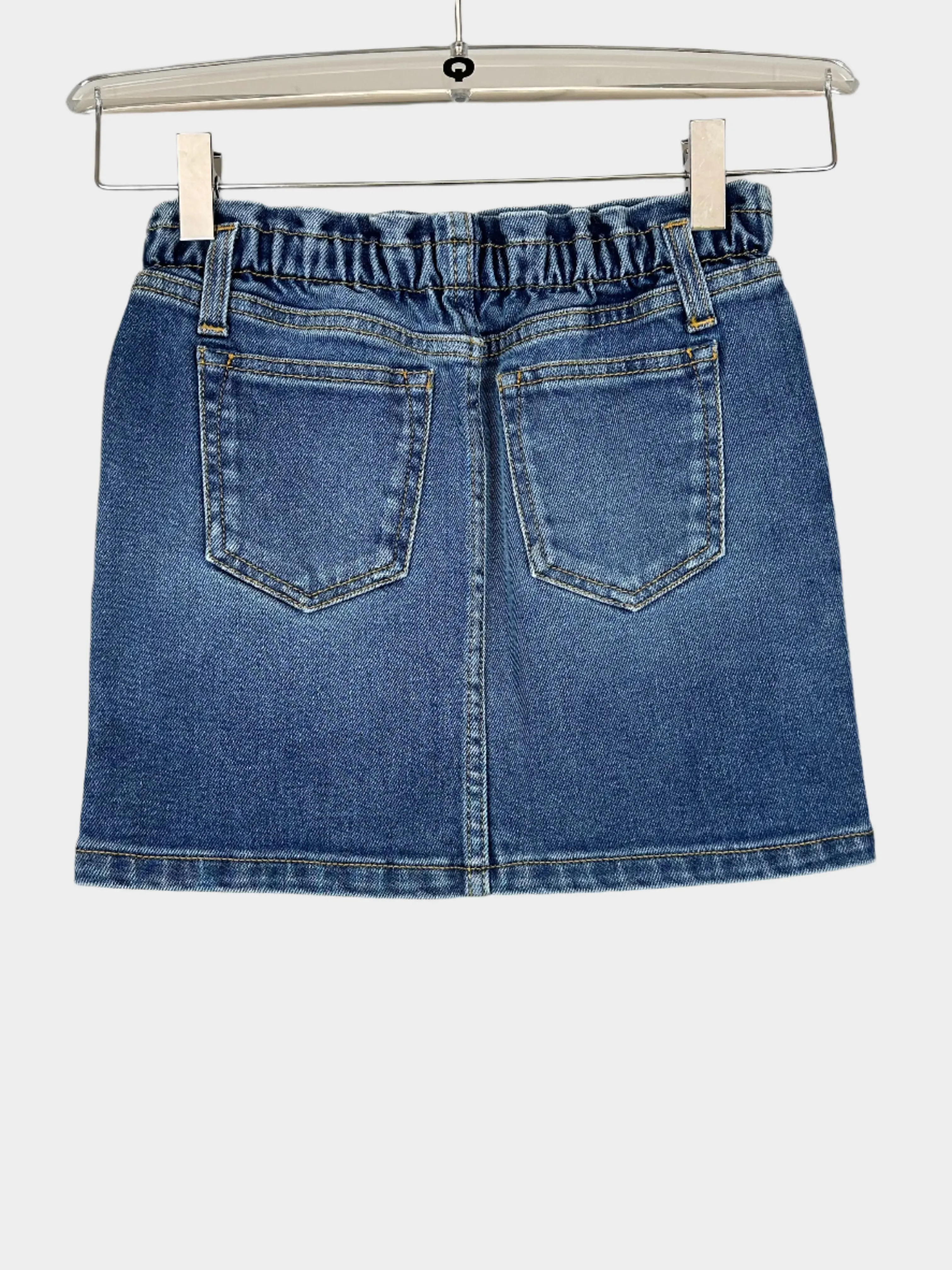 Curled Waist Denim Skirt